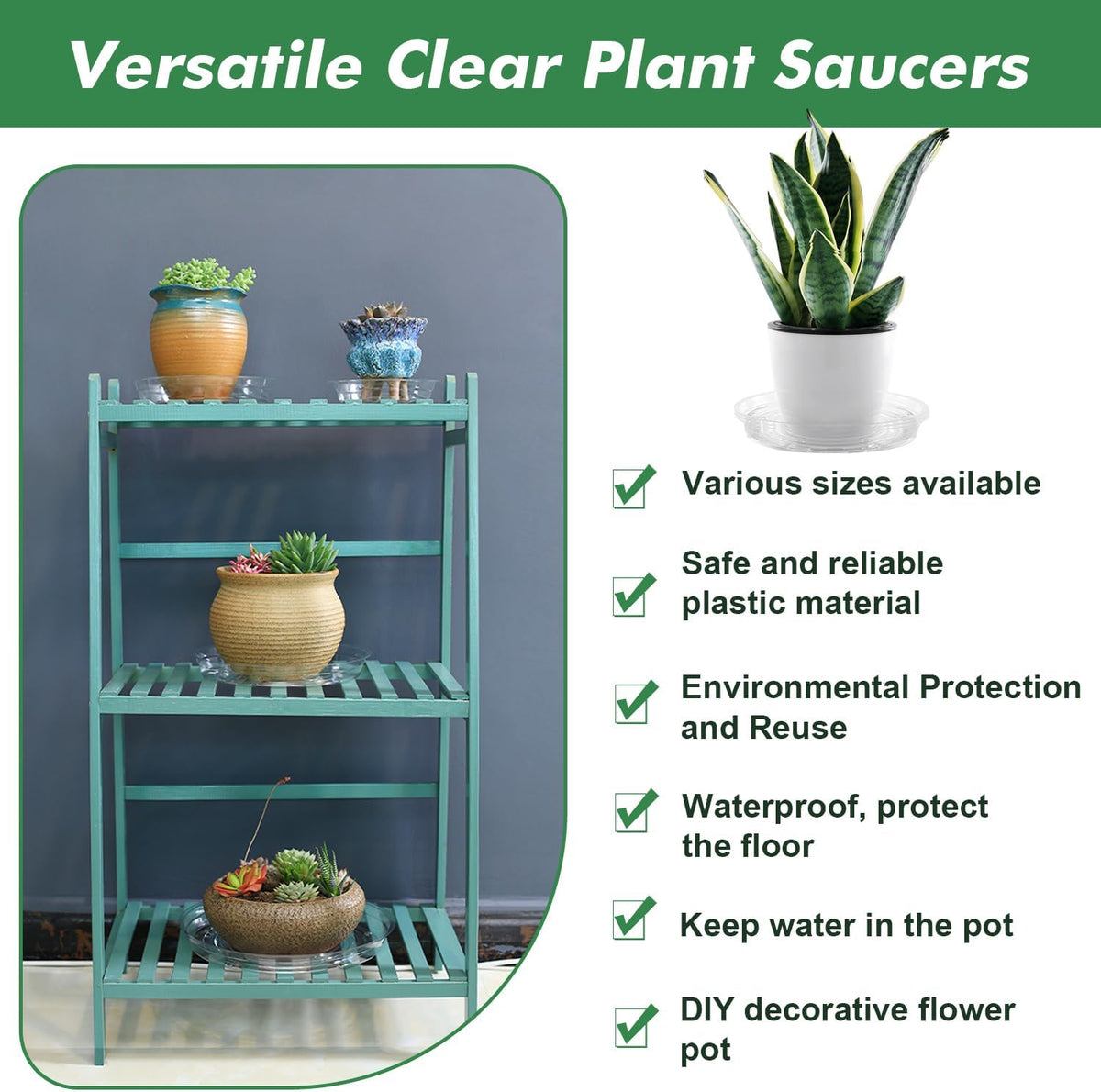 100 Pack 6 Inch Plant Saucer Clear Plant Saucers for Indoors Flower Pot Saucers Small Plants Plate Dish Succulent Pot Saucer Plants Trays for Pots Bulk Plastic Tray for Flower Cactus Nursery Pots
