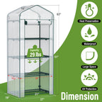 WORKPRO Mini Greenhouse, 4-Tier Portable Small Greenhouses for Outdoor Indoor with Shelves and Thicken PE Cover, White - 27" L x 19" W x 63" H, Ideal Gardening Gifts for Women Men