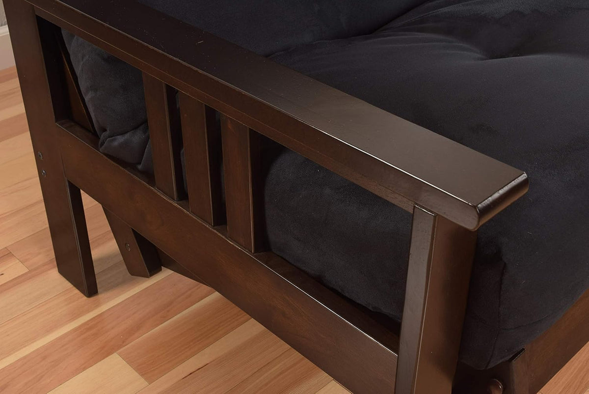 Kodiak Furniture Monterey Queen-size Futon, Espresso Finish with Oregon Trail Java Mattress