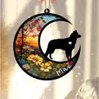Personalized Dog Memorial, Custom Name Border Collie Dog Christmas Ornament with Name, Custom Breeds, Pet Loss Light Catcher, Gifts for Lovers Loss of Pet Sympathy on Mothers Day Christmas