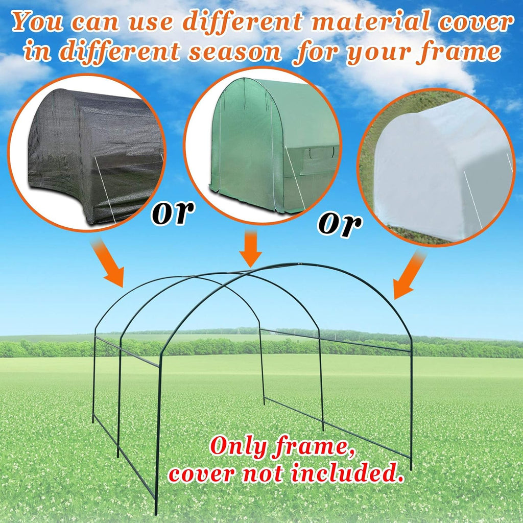 Strong Camel Greenhouse Replacement Frame for 10'X7'X6' Larger Hot Garden House , Support Arch Frame Climbing Plants/Flowers/Vegetables (10'X7'X6')