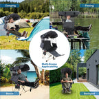 Folding Camping Chairs Canopy Outdoor: Sports Portable Beach Chair with Canopy-Lawn Beach Chairs with Umbrella for Adults-Camping Chair with Shade for Fishing Camp Heavy Duty (Casual, Grey)