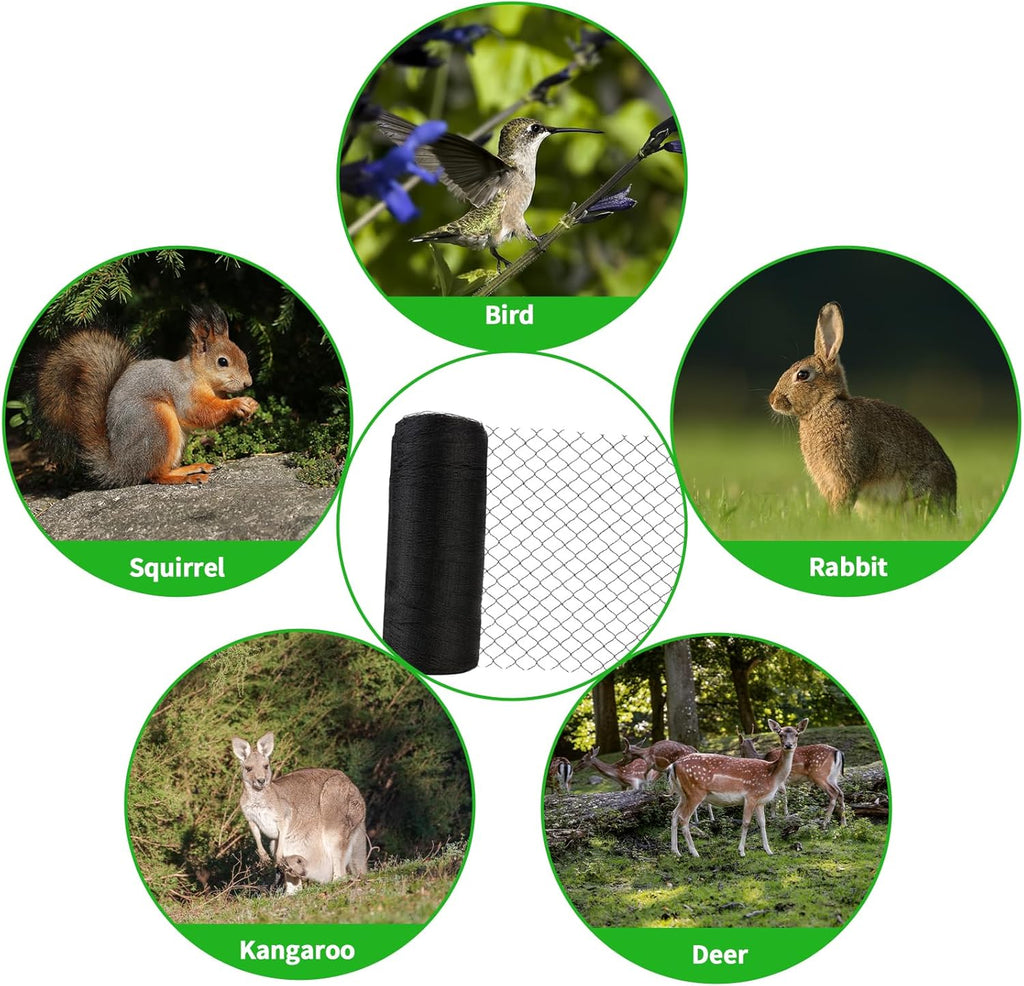 Woven Bird Netting 30X30 FT, 1/2" Mesh, Strong Bird Net Protect Fruit Trees, Blueberry, Vegetables, Strawberry Plants, Garden Netting Pest Barrier, Against Deer, Squirres, Small Critters