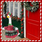 Christmas Porch Goose Outfits for 23 Inch Lawn Statue, Ugly Sweater Costume for Plastic/Cement Statue, Duck Sculpture Clothes for Xmas Winter Yard Patio Party Decoration