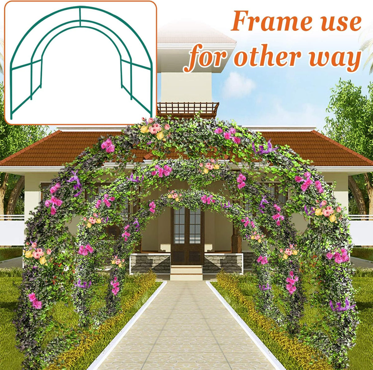 Strong Camel Greenhouse Replacement Frame for 10'X7'X6' Larger Hot Garden House , Support Arch Frame Climbing Plants/Flowers/Vegetables (10'X7'X6')