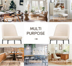 COLAMY Upholstered Dining Chairs Set of 6, Beige | Modern Dining Room Chairs with Curved Back, Dinner Chair Kitchen Chairs and Metal Legs