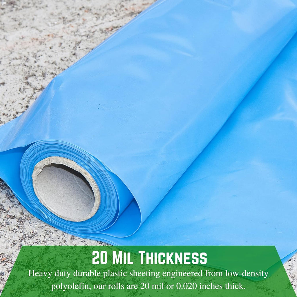 Farm Plastic Supply - Concrete Vapor Barrier - 20 mil - Heavy Duty Plastic Tarp, Polyolefin Vapor Barrier Plastic Sheeting, Painters Tarp, Roll of Heavy Duty Plastic (12' x 70')