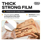 Plastic Sheeting 4 mil, 8' x 50' (400 sq. ft.) - Thick Semi-Clear Plastic Sheeting for Construction, Painting, Slide&Slip - LDPE Film Roll - Heavy Duty Thick Polyethylene Rolls by IDL Packaging