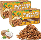 Legigo 2 Pack Coco Husk Chips- 2.2 LB 100% Organic Coconut Coir Chips Brick Potting Soil Mix with Low EC & PH Balance, Compressed Coconut Substrate Coco Chips Mulch Medium for Garden, Flowers, Plants