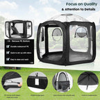 Porayhut Pop Up Greenhouse Tent,Portable Large Walk-in Plant House 10’X10’ ,Indoor Outdoor Gardening Plant Sunshine Room with PVC Mesh Cloth Cover for Protecting Plant from Cold Frost & Birds