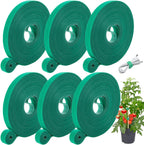 Plant Tape, 6 Roll 196 Ft Green Garden Tape, Adjustable Twist Ties for Plants Support 1/2", Reusable Garden Ties for Climbing Plants, Gardening Tape for Outdoor Indoor Plants