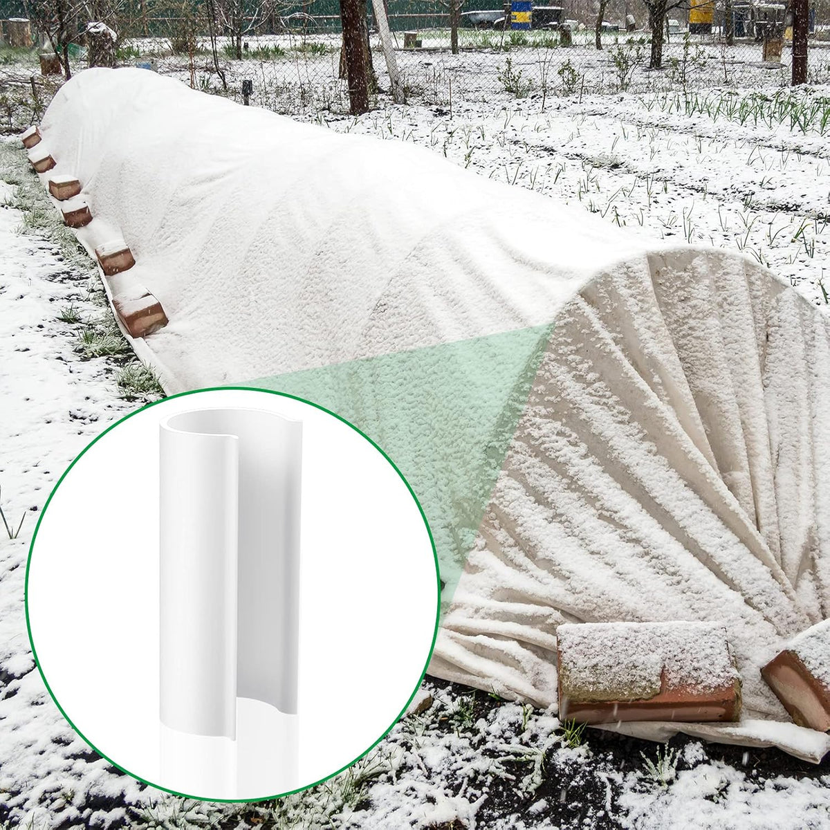Jetec 128 Pieces PVC Pipe Clips Covers 2.4 Inches Long Greenhouse Clamps for Netting for Greenhouses Garden Shelters Bird Protection(For 1/2 Inch PVC Pipe,White)