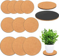 10 Pieces 3 Sizes Cork Plant Coasters, 4/6/8 Inch Cork Plant Mats, Cork Coaster for Planters, Plant Coasters for House Plants Indoors (Nude & Black)