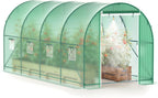 Greenhouse, 15’x7’x7’ Upgraded Walk-in Greenhouse with Spraying System, Heavy Duty Tunnel Green House with 6 Ventilated Mesh Windows & Zippered Roll-up Door, Large Plant Garden Hot House Outdoor