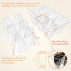 Gardzen 120 Pack 6-Cell Seed Starting Tray for Seedlings, Plant Starter Trays with Drainage Holes for Seed Germination, 5.4x3.7 inches, Clear