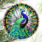 Colorful Ceramic Peacock Christmas Ornament, Peacock Ornaments for Christmas Tree, Holiday Decorations, Christmas Decor, Peacock Lovers, Peacock Gifts, Christmas Ornament Gift Ideas