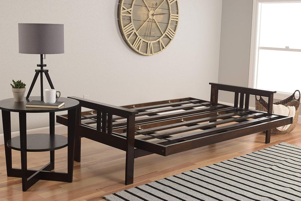Kodiak Furniture Monterey Queen-size Futon, Espresso Finish with Oregon Trail Java Mattress