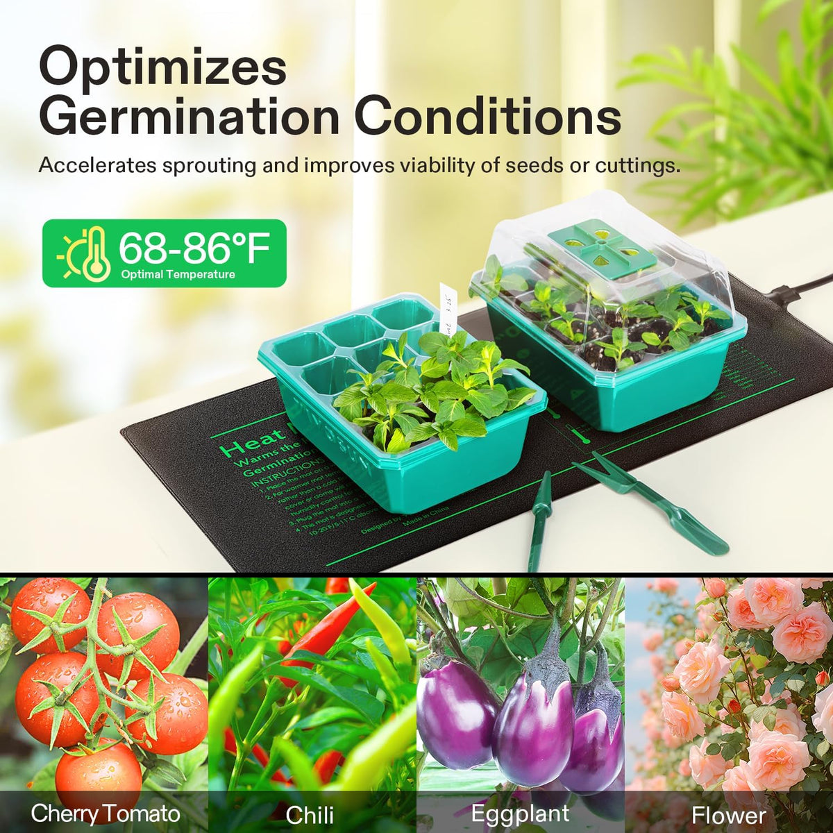 VIVOSUN Durable Waterproof Seedling Heat Mat 48" x 20.75" UL & MET-Certified Warm Hydroponic Heating Pad for Germination, Indoor Gardening, Greenhouse