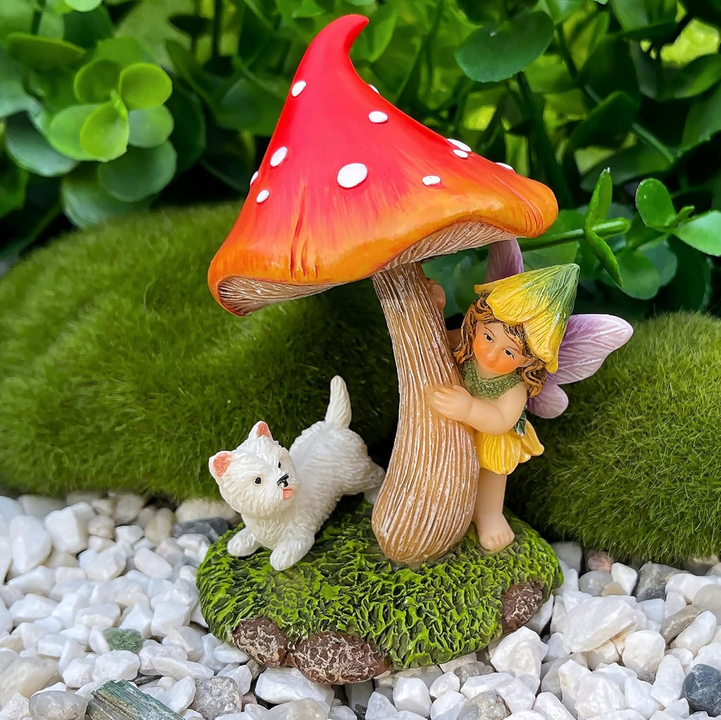 Mood Lab Fairy Garden - Miniature Figurines & Accessories - Hide and Seek Statue Kit - Outdoor or House Decor