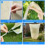 MIXC Plant Covers Freeze Protection, 31.4''×39.3'' Winter Cold Weather Frost Blankets Shrub Jacket with Drawstring Reusable Frost Protection Cloth for Outdoor Plants Fruit Tree Potted (2 Pack)
