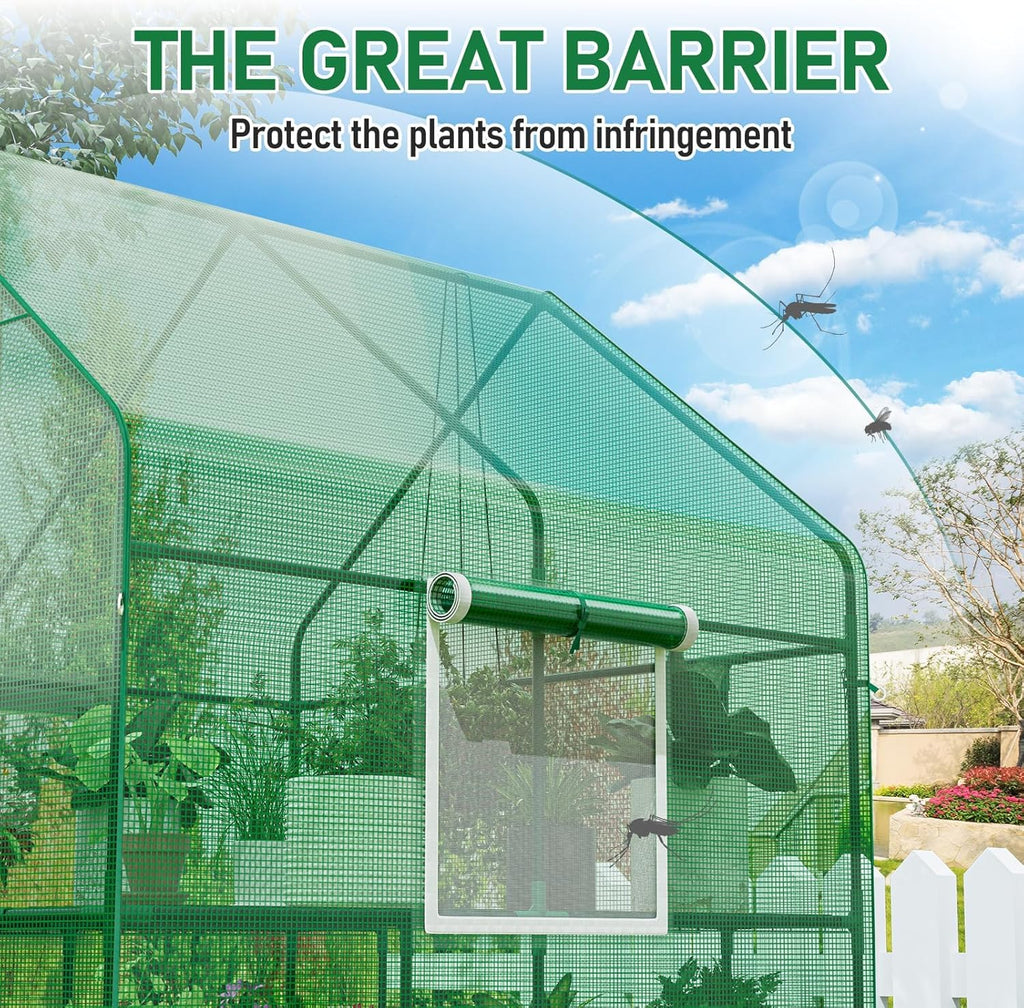 SPECILITE 56×56×78Inch Walk-in Greenhouse, Heavy Duty Small Plant House with Thicken PE Cover and Steel Frame, for Garden, Outdoors, Indoors, Green