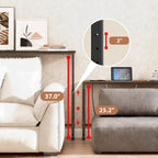 Keelian 39 inch Behind Couch Table with Outlets Sofa Table Rustic Brown