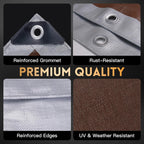 Tarp 20x20 ft Heavy Duty 10mil Silver/Brown 100% Waterproof High Durability Multipurpose Outdoor Tarpaulin,Uv Resistant,for Courtyards,Camping, Canopy, Trailer, Boats, Camping, Etc -by MVPNET