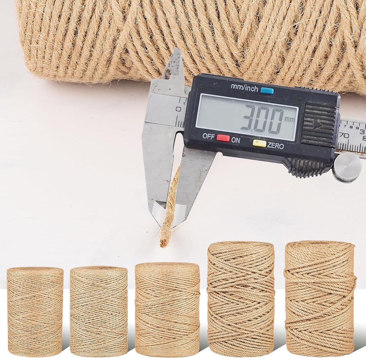 Natural Jute Twine String,Bulk Jute Rope Cord Twine for Crafting Gardening,Roll of Thick and Thin Twine for Gift Wrapping,Brown Decorative Rope,Ornament Twine for Cat Scratch Post (3mm x 656ft)