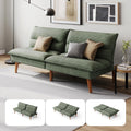 LINSY HOME Futon Sofa Bed - Convertible Corduroy Futon Couch Bed with Adjustable Backrest, Modern Small Loveseat Sleeper Sofa for Small Spaces, Living Room, Apartment or Office (Green)