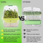 4 Pack Microgreen Growing Trays, Sprouting Tray with Humidity Dome, 1.2 mm Small Mesh Holes, BPA Free, Sprouter Kit for Growing Mirco Seeds, Like Broccoli, Alfalfa, Radish, Clover - Clear Base