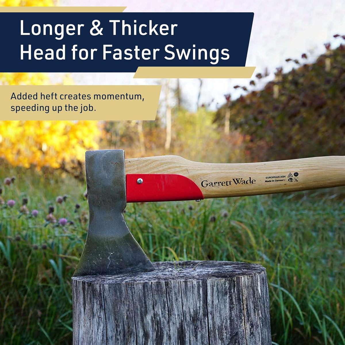 Forest Maul Wood Splitter Axe - 31” Tree Felling Wood Splitting Axe with Ash Handle and Steel Log Splitter Wedge Blade - German-Made Splitting Maul - Camping and Bushcraft Gear by Kings County Tools