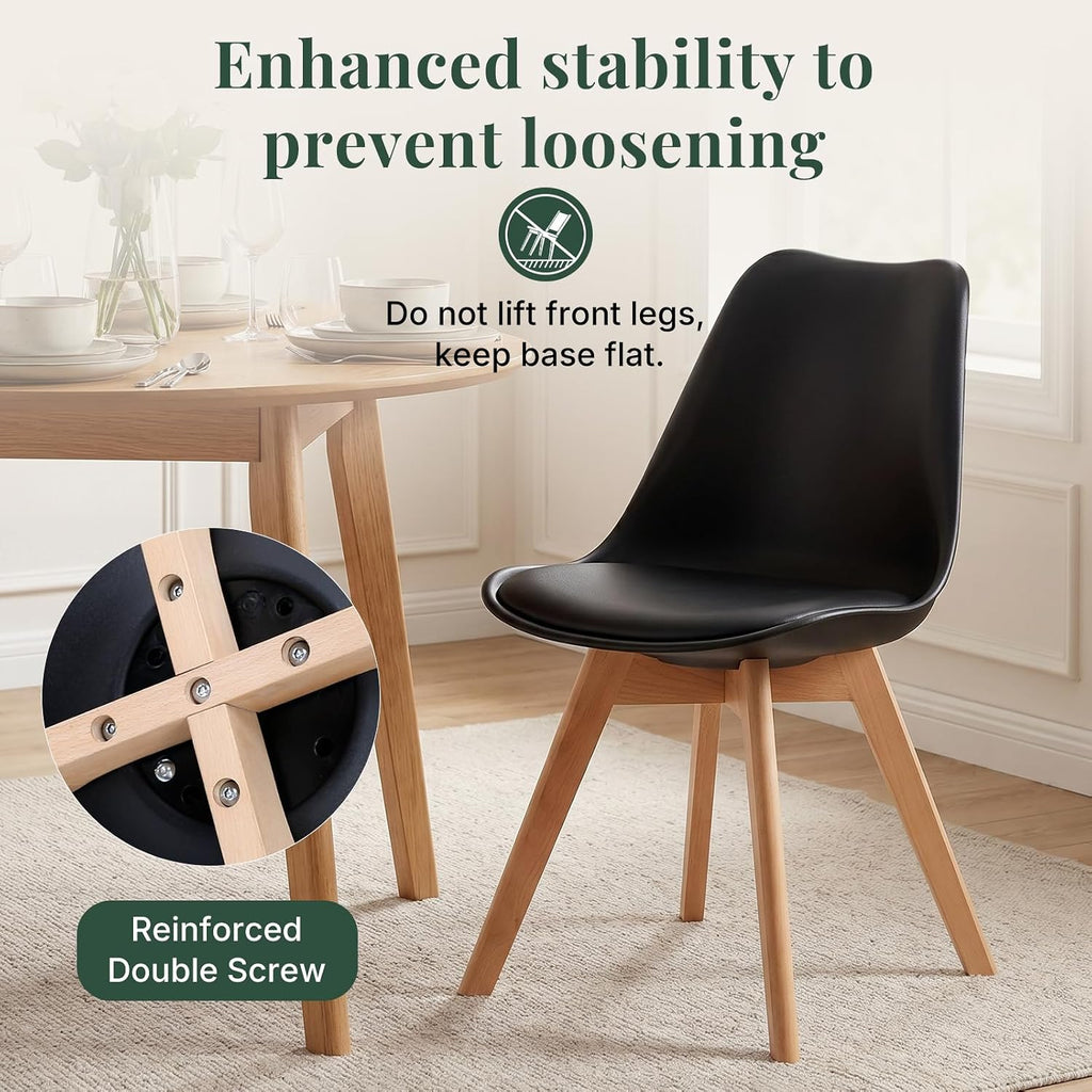 42in Round Dining Table Set for 4, Kitchen Table with Chairs | Circle Table, PU Leather, Metal Cross Base, Storage Shelf, Breakfast Nook, Space-Saving, Apartment, Living Room, Brown Black