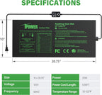 iPower Seedling Heat Mat for Plants with Dual Digital Temperature Controller, 10" x 20.75", Black