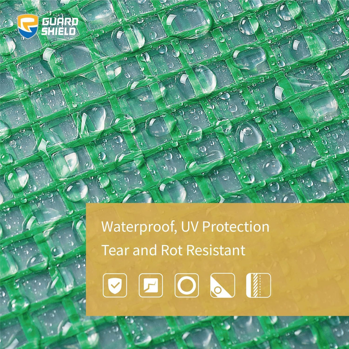 GUARD SHIELD Clear Green Tarp Heavy Duty 12x20 Feet Waterproof for Greenhouse Outdoor Garden Poly Cover UV Resistant 3x3 Weave 10mil