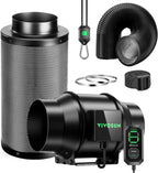 VIVOSUN Smart Air Filtration G6 Kit 6", AeroZesh G6 Inline Duct Fan with E12 Speed Controller, Carbon Filter & 8' Ducting, Cooling & Ventilation System for Grow Tents, Indoor Gardening, Hydroponics
