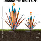 Homight Metal Agave Plants Outdoor Decor Mexican Yard Art Plants Garden Decor for Outside Metal Art Flowers Gifts for Butterflies Bees Birds for Gifts (1 Big)