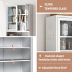 72" White Metal Kitchen Pantry Cabinet with Adjustable Shelves - Heavy Duty Stainless Steel Freestanding Storage for Kitchen, Pantry & Bathroom