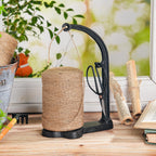 Sungmor Cast Iron Garden Twine Holder Set - 1300ft. Natural Jute Twine String & Rope Rack & Scissors - Decorative & Practical Home Arts Crafts Tools for Picture Display Gift Wrapping Packing Gardening