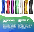 Blue Metallic Twist Ties for Bags 4 Inch. 100000 Pack of Aluminum Foil Christmas Twist Ties for Treat Bags. Reusable Bread Ties. Flexible Metallic Twist Tie. Twisty Ties for Bags, Cake Pops