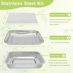 Stainless Steel Sprouts Growing Kit 3-Tier 12.4 inch Trays, Microgreens Growing Kit, Seed Sprouting Tray with Encrypted Mesh Sprouts for Beans Alfalfa Broccoli Wheat Grass