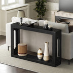 YATINEY Farmhouse Console Table, 47.2 Inches Wooden Sofa Table, Behind Couch Table with Storage, Industrial Hallway Accent Table for Living Room, Entryway, Hallway, Black CT24BK