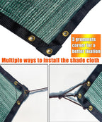 e.share 40% Shade Cloth for Garden, 12 Ft X 24 Ft Sun Shades Outdoor Patio with Grommets for Plant Covers,Porch Screen,Pergola Shade Cover,Greenhouse,Green