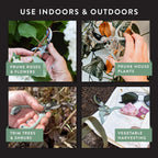 Modern Sprout Hand Pruners - Lightweight Pruning Shears W/Easy Lock- Gardening Scissors - Bypass Sharp Carbon Steel Blade - Rust Resistant - Garden Tools - Reusable Holster - Ocean