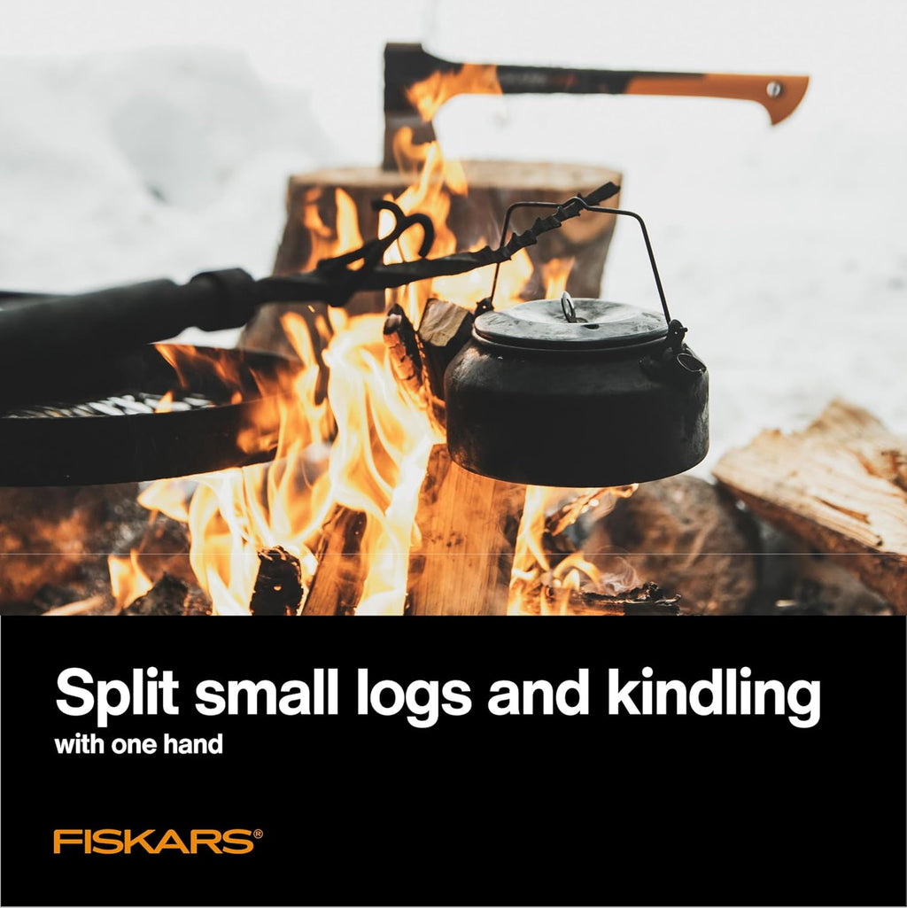 Fiskars X11 Splitting Axe Hatchet, 17" Tree Branch Cutter and Wood Axe for Small Logs with Shock-Absorbing Handle