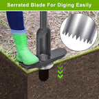 Dolibest Bulb Planter Tool w/Soft Grip, Grass Plugger Tool w/Stainless Steel Sharp Serrations, Depth Adjust Pre-Assembled Sod Plugger w/Centre Auto Dump Design for Lawn Planting Bulbs and Grass Repair