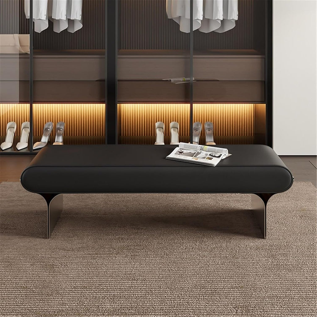 Modern Upholstered Bed end Stool Bedroom Home Use Bedside Dressing Room Wooden Shoe Changing Entryway(Large)