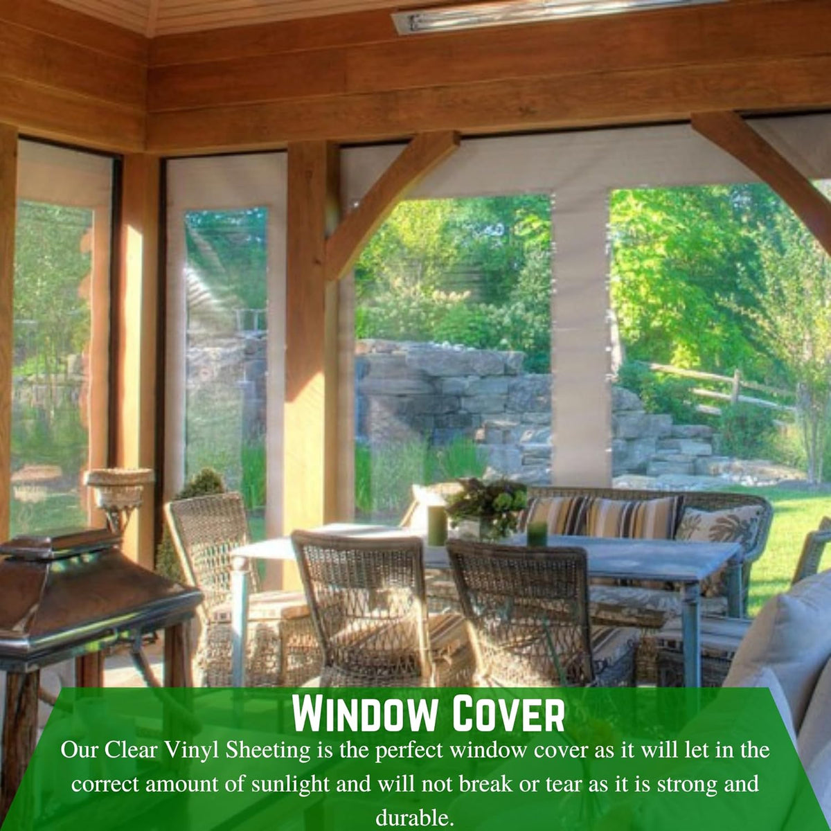 Farm Plastic Supply - Window Covering - 15 Mil - Window Covering, Window Cover, Porch Cover, Porch Screen, Storm Window, Plastic Cover (4.5' x 3.5')