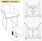 Yaheetech Modern Velvet Vanity Chair Armchair, Flower Shaped Makeup Chair with Golden Metal Legs for Living Room/Makeup Room/Bedroom/Home Office/Kitchen, White