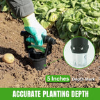 joyhalo Garden Bulb Planter Tool, 5 inch Depth Bulb Planting Tool, Gardening Garden Tools, Automatic Soil Release Bulb Planters for Plants Seeds & Bulbs Tulip Daffodils Dahlias Lilies Onions