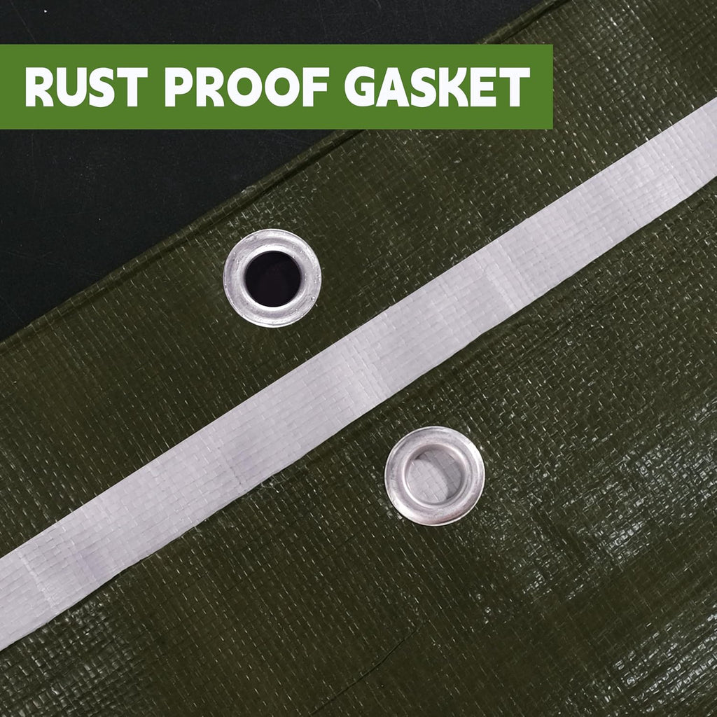 Green/Silver Heavy Duty Waterproof Tarp 4x6FT(2pack), 12mil Thick，Multifunctional tarp Whit Tear&Fade Resistant,UV Resistant,with Grommets and Reinforced Edges.